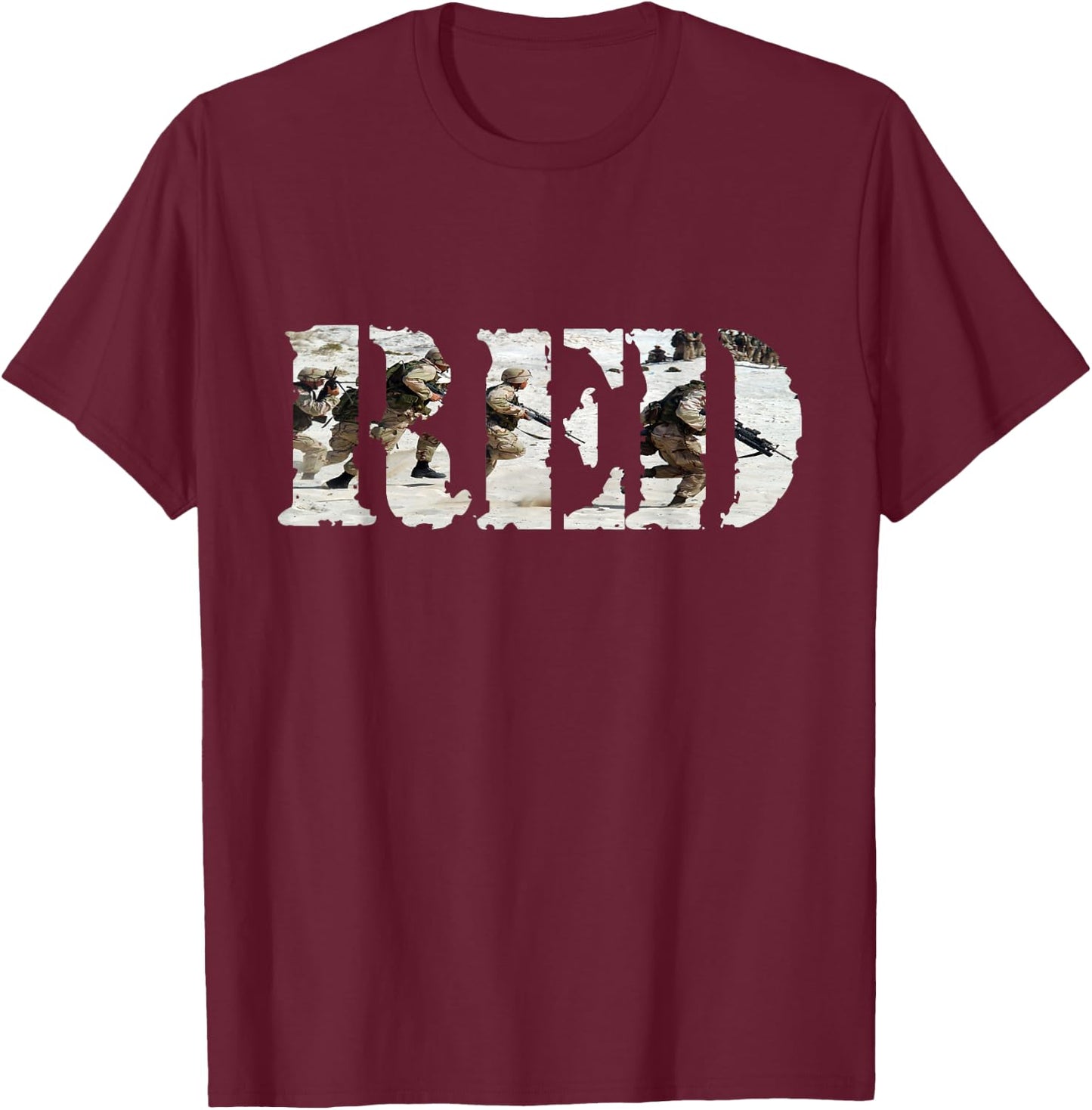 RED Friday Remember Everyone Deployed U.S. Soldiers T Shirt T-Shirt - T-Shirt | Maroon