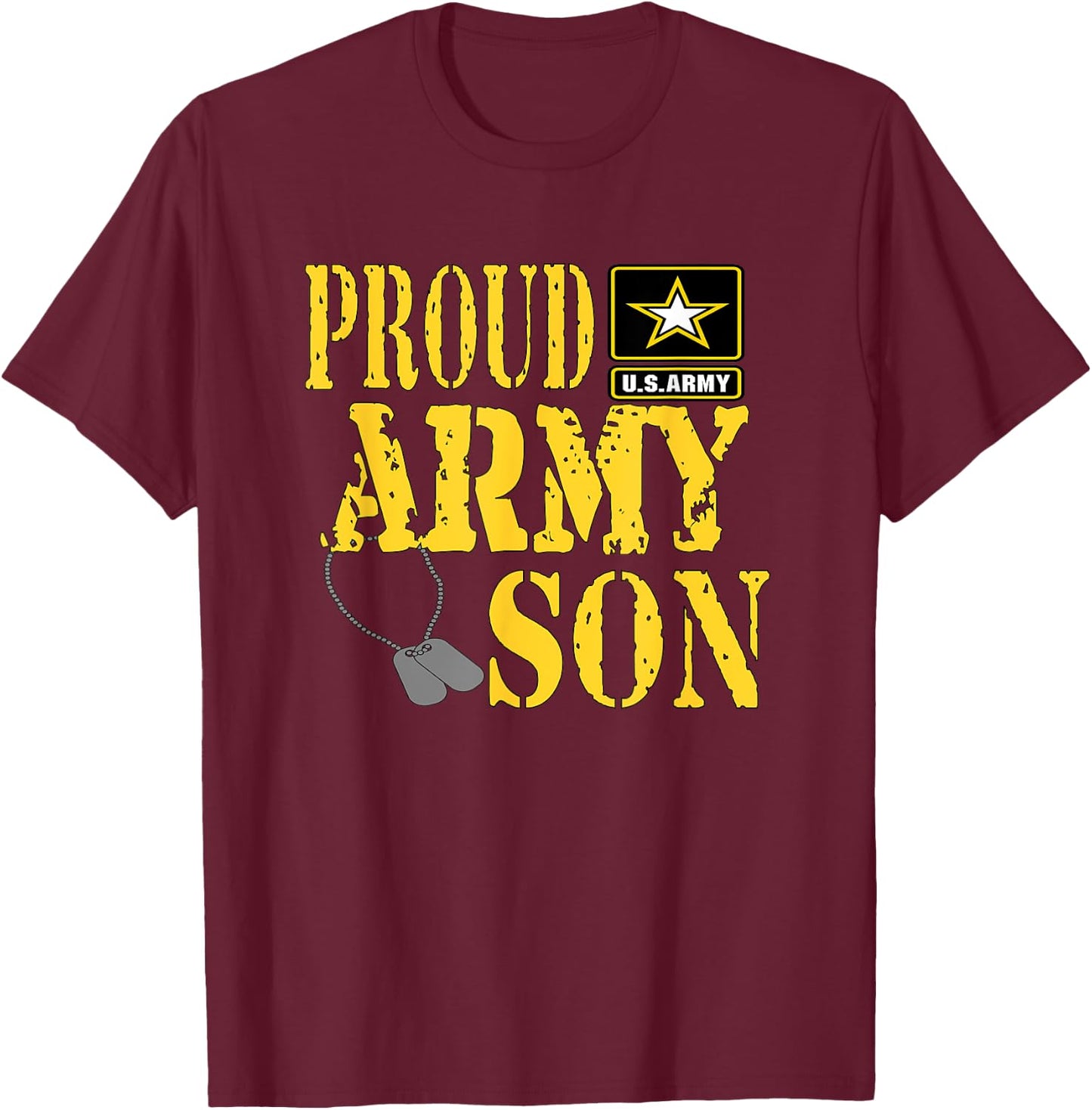 Proud Army Son Military Pride T-Shirt - T-Shirt | Maroon