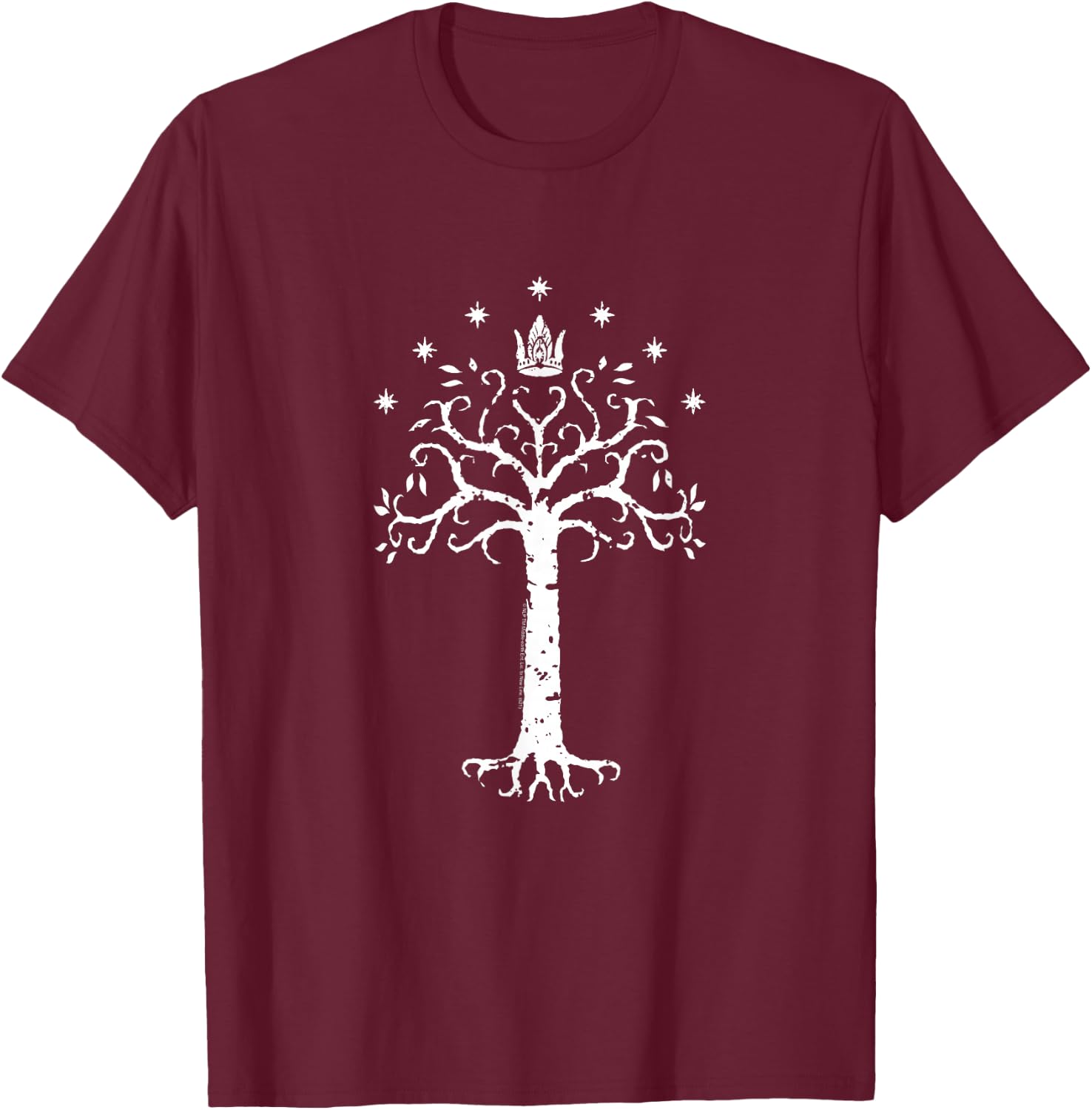 The Lord of The Rings Gondor Tree Illustration Fantasy Movie T-Shirt - T-Shirt | Maroon
