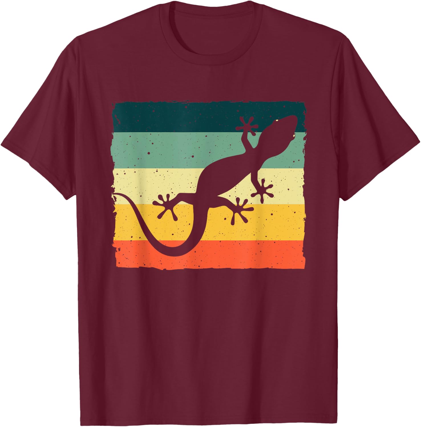 Cool Lizard Women Boy Vintage Crested Leopard Gecko T-Shirt - T-Shirt | Maroon