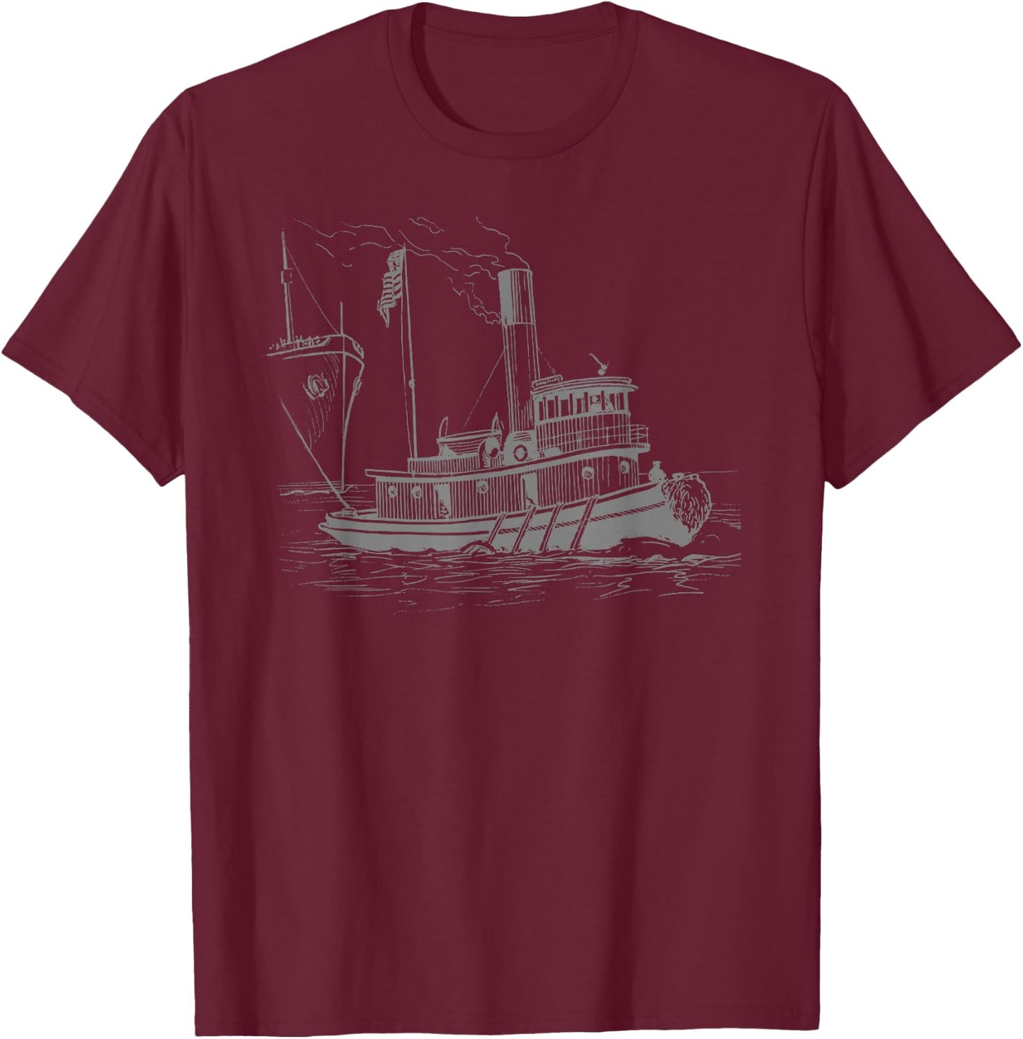 Tugboat Boat Captain T-Shirt - T-Shirt | Maroon