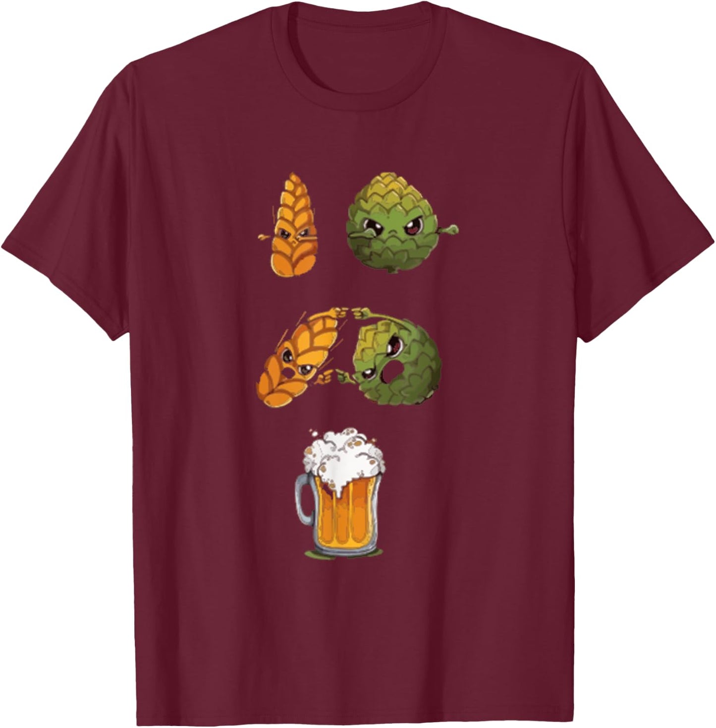 Vintage Hop Leaf Home Brewers & Lovers of Hoppy beer T-Shirt - T-Shirt | Maroon