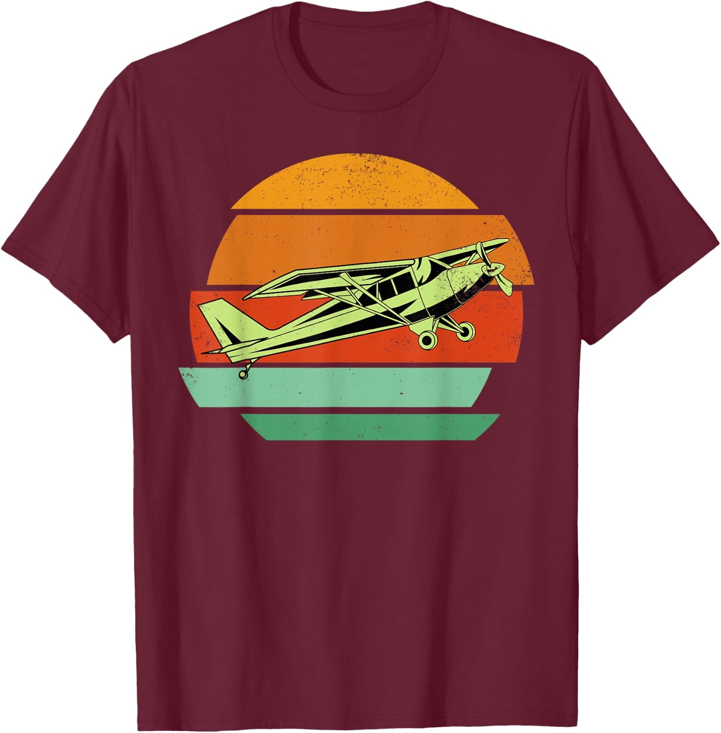 Pilot Vintage Retro Aviator Airman Airwoman Flying Airplane T-Shirt - T-Shirt | Maroon