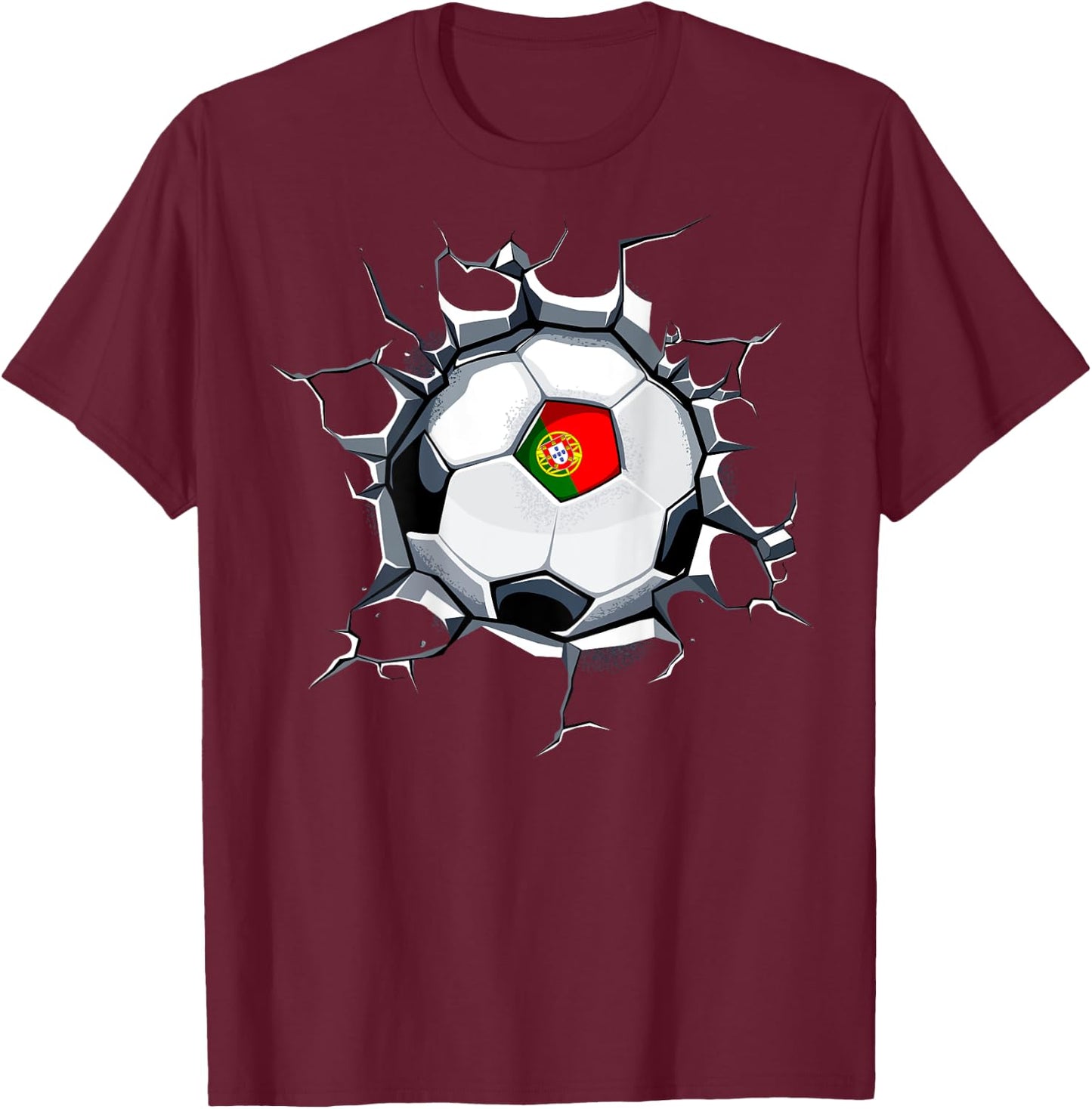 Portugal Soccer Fans Jersey Proud Portuguese Football Lovers T-Shirt - T-Shirt | Maroon