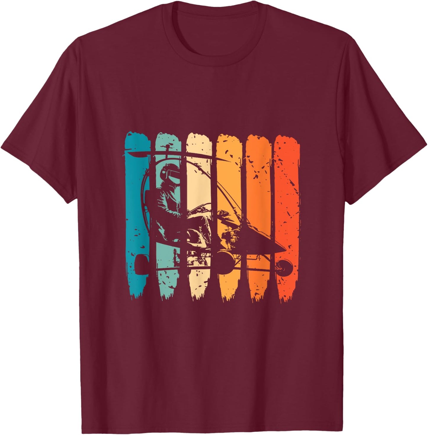Gyrocopter Retro Vintage Gyrocopter Pilot Gyroplane Autogyro T-Shirt - T-Shirt | Maroon