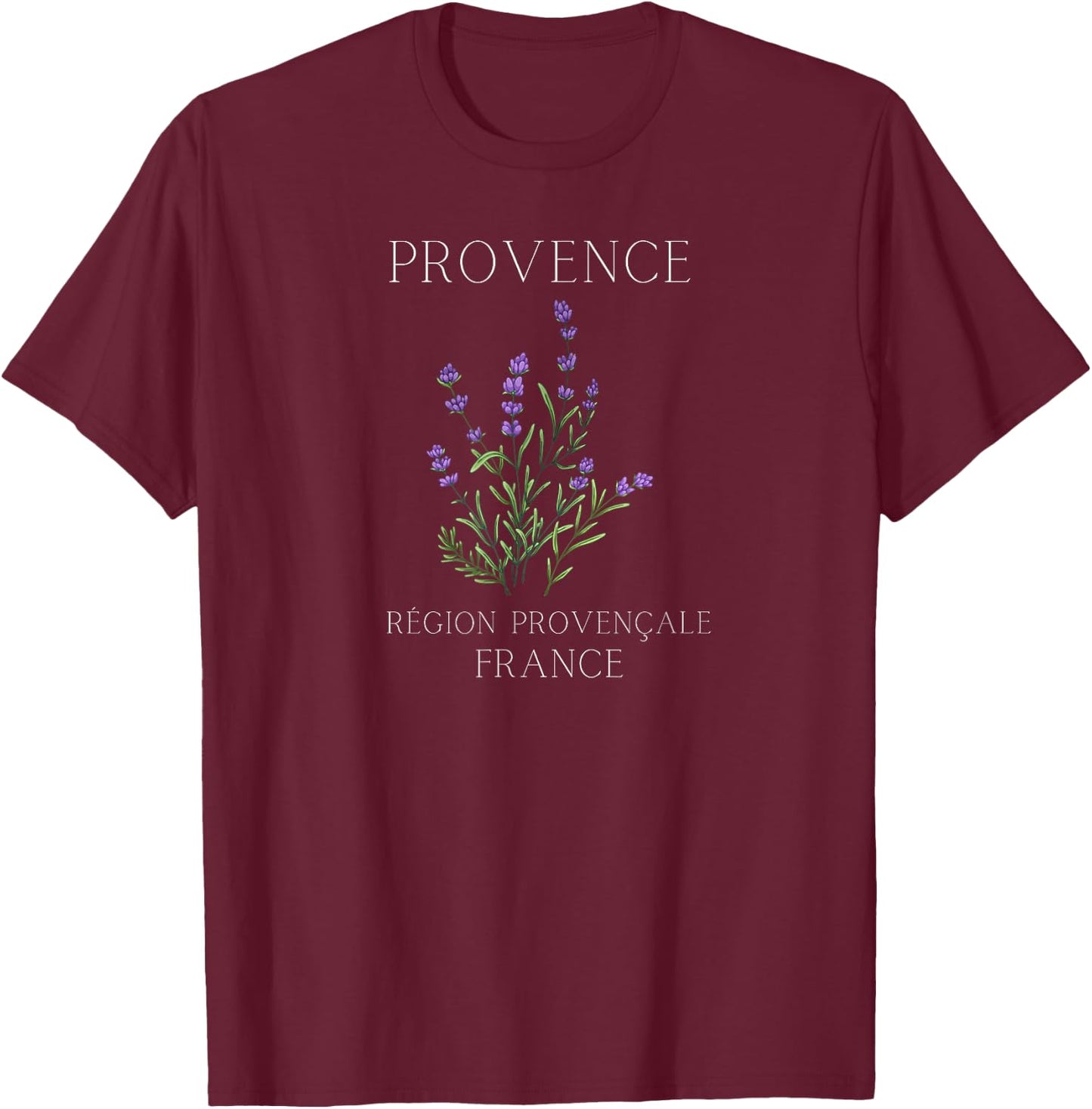 Provence, France - French Lavender, Région Provençale T-Shirt - T-Shirt | Maroon