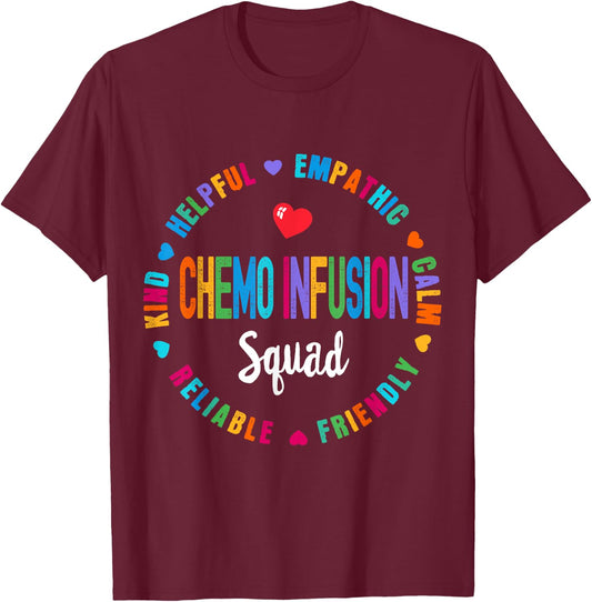 Chemo Infusion Squad Future Oncology Nurse Nursing School T-Shirt - T-Shirt | Maroon