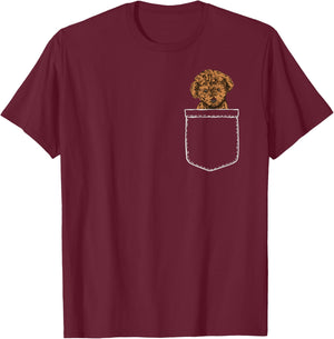 Toy Poodle In A Pocket Miniature Dog Humor Dog Lover Gift T-Shirt - T-Shirt | Maroon
