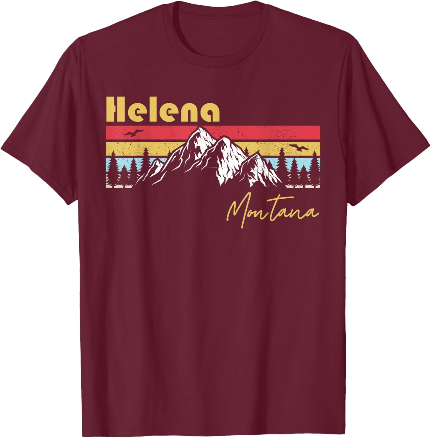Helena Montana Roots Hometown Vintage Home State T-Shirt - T-Shirt | Maroon
