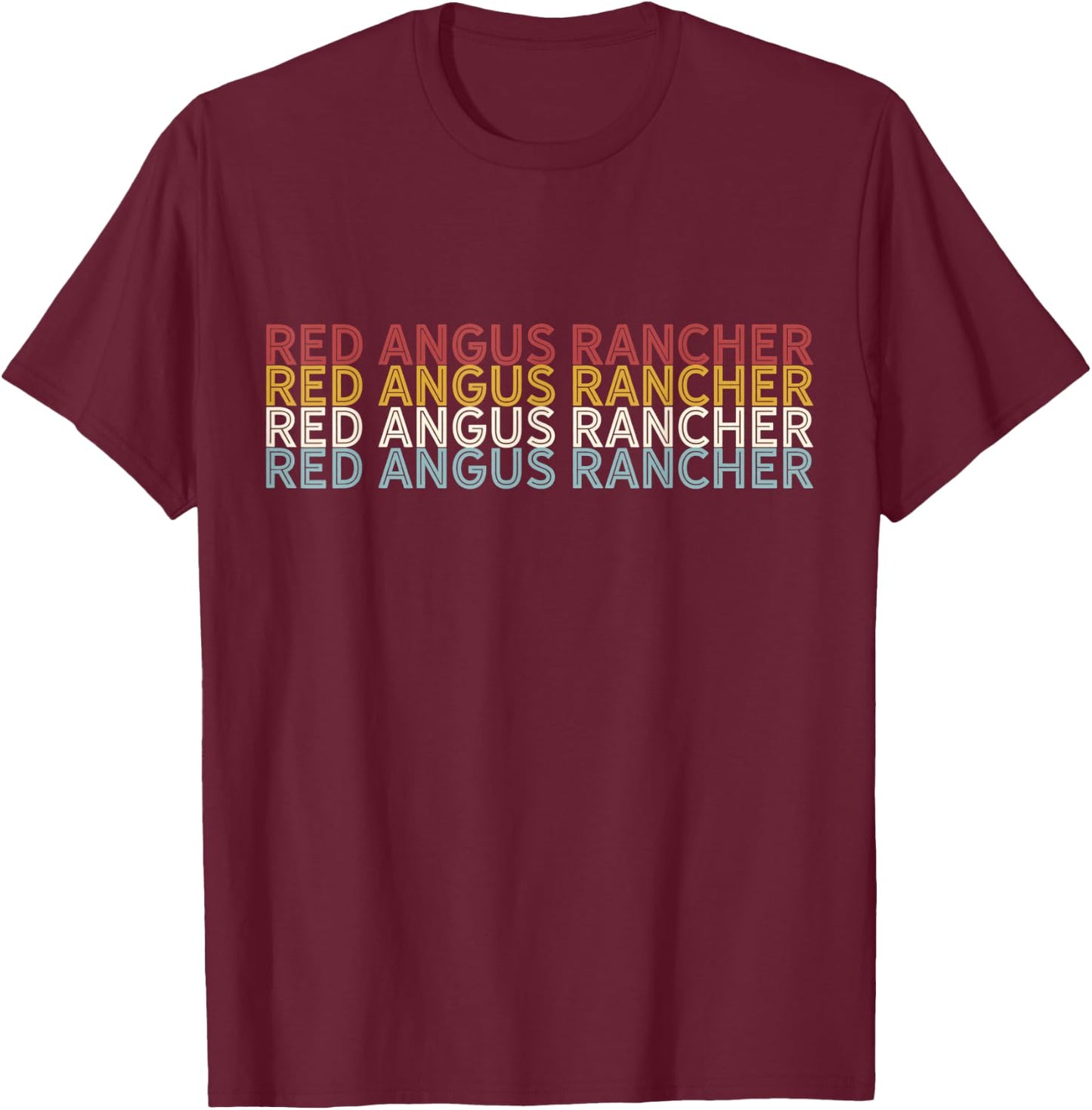 Cattle - Vintage Cow Red Angus Rancher T-Shirt - T-Shirt | Maroon