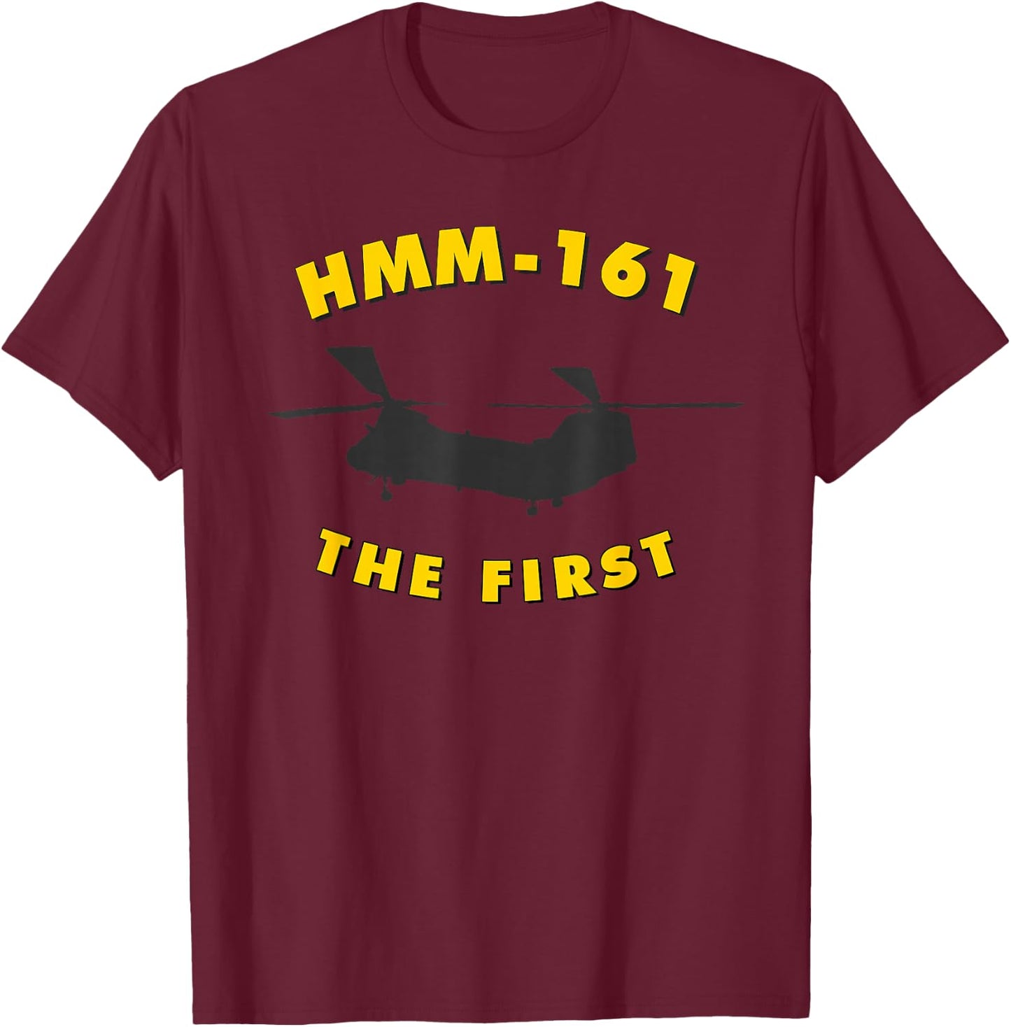HMM-161 The First Helicopter Squadron T-Shirt - T-Shirt | Maroon