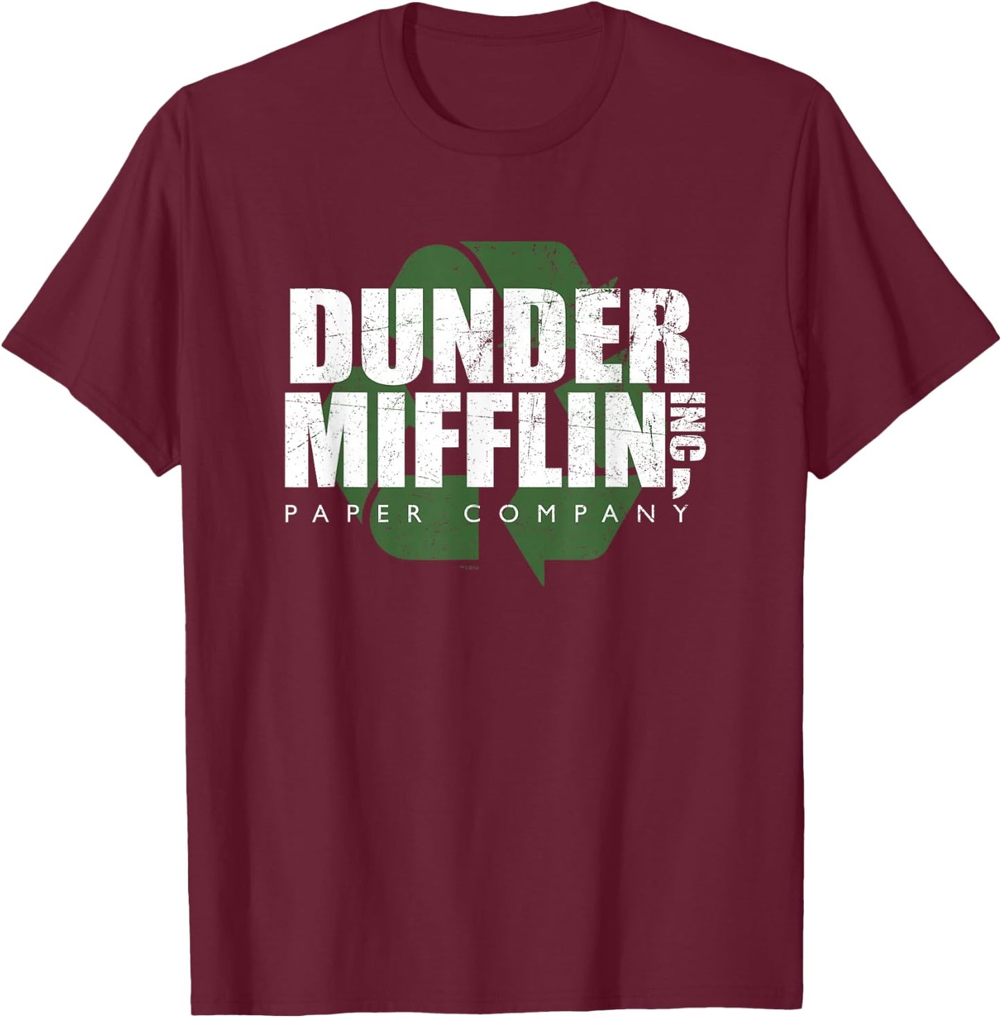 The Office Dunder Mifflin Recycle T-Shirt - T-Shirt | Maroon