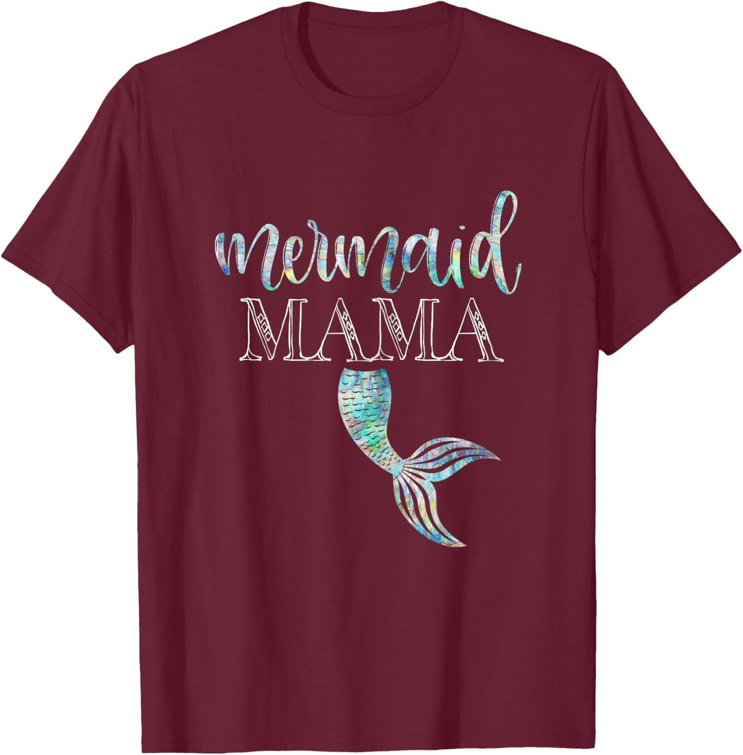 Mermaid Mama Shirt Daughter Girl Birthday Party Family T-Shirt - T-Shirt | Maroon