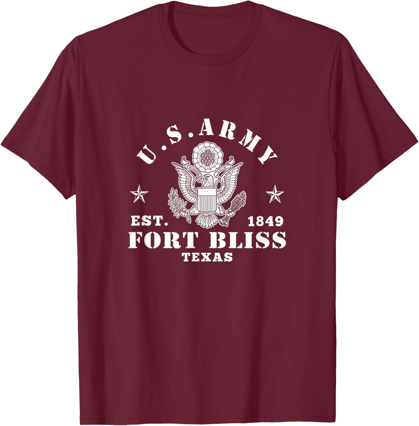 Fort Bliss Texas US Army Base T-Shirt - T-Shirt | Maroon