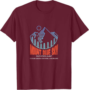 Mount Blue Sky Colorado Ski Mountain Skiing Skier T-Shirt - T-Shirt | Maroon