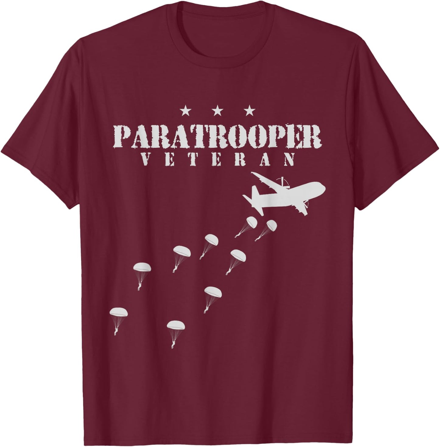 Airborne Paratrooper Veteran Infantry Division T-Shirt - T-Shirt | Maroon
