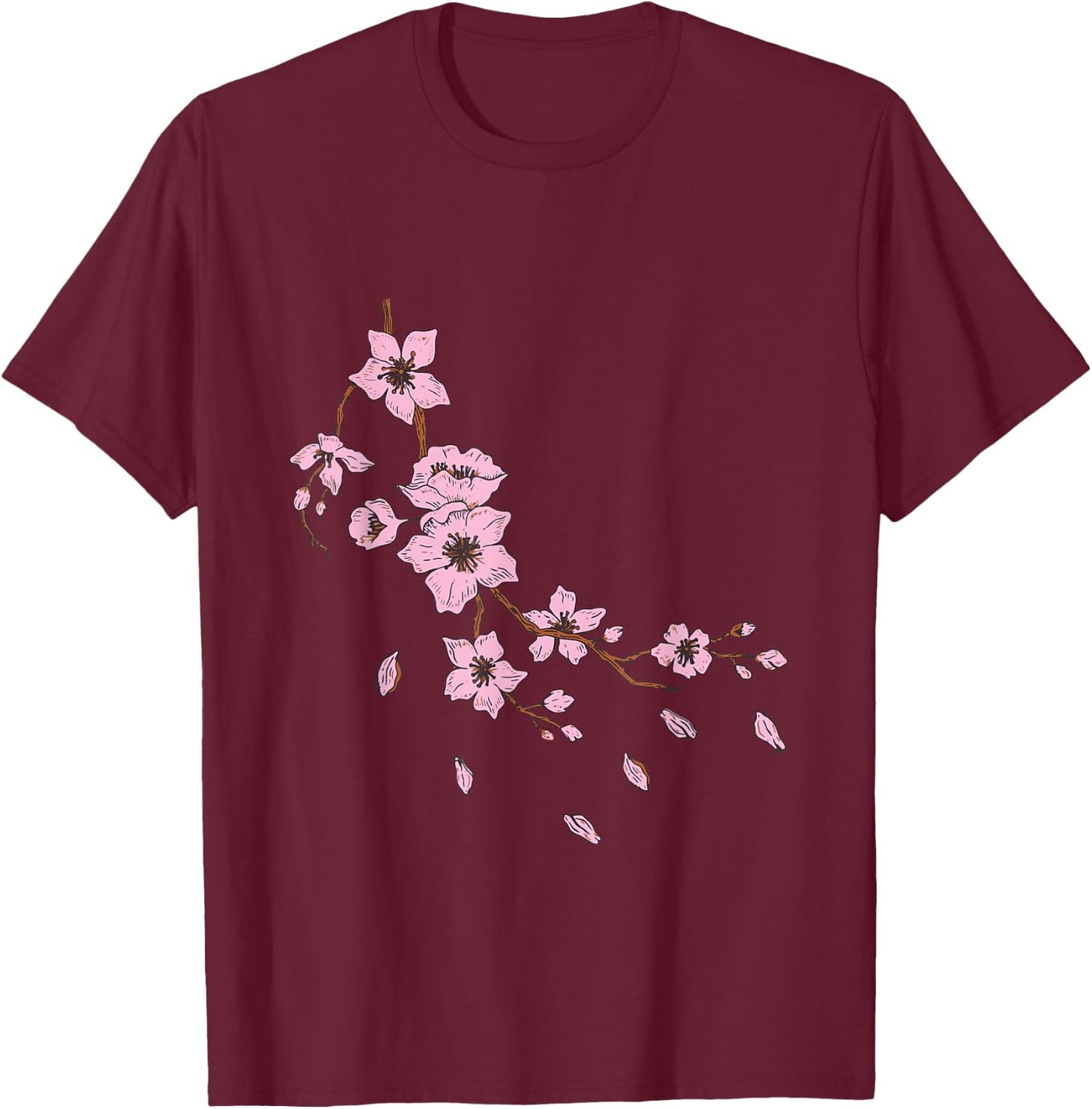 Sakura Tree Cherry Blossom Tree Cherry Flowers T-Shirt - T-Shirt | Maroon
