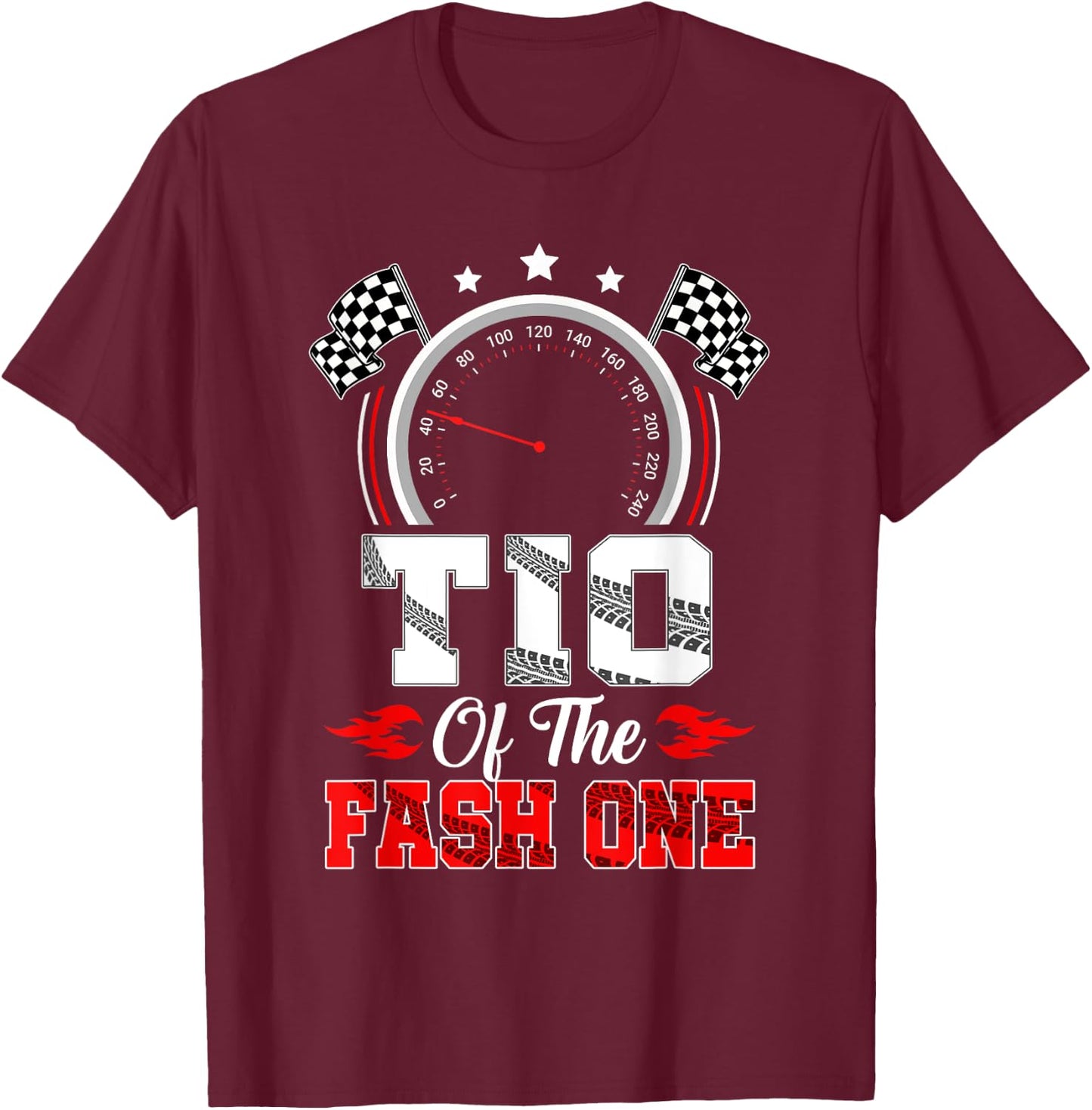 Tio Of The Fast One 1St Birthday Racing Car Family T-Shirt - T-Shirt | Maroon