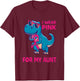 Kids Pink Ribbon T-Rex Aunt Breast Cancer Awareness Boys Toddler T-Shirt - T-Shirt | Maroon