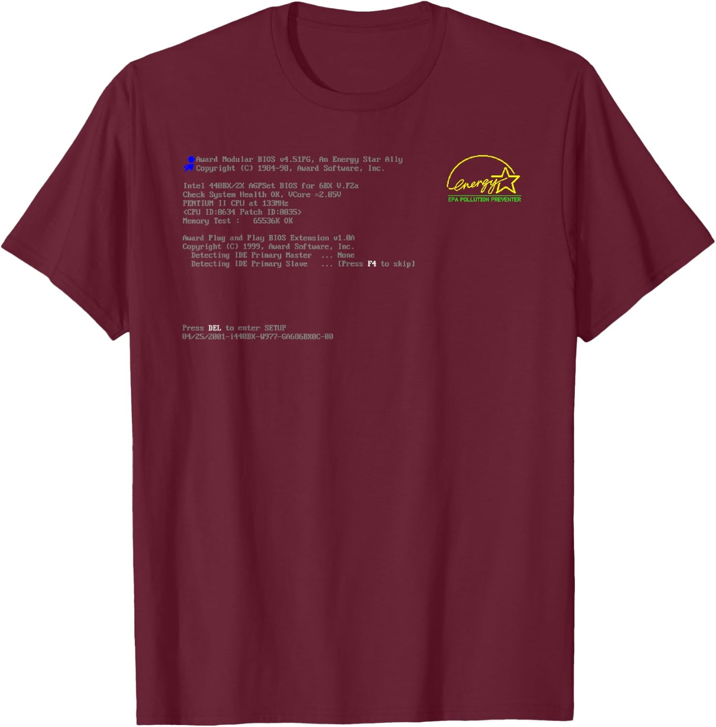 Bios Screen Computer Boot Pc for it Programmer T-Shirt - T-Shirt | Maroon