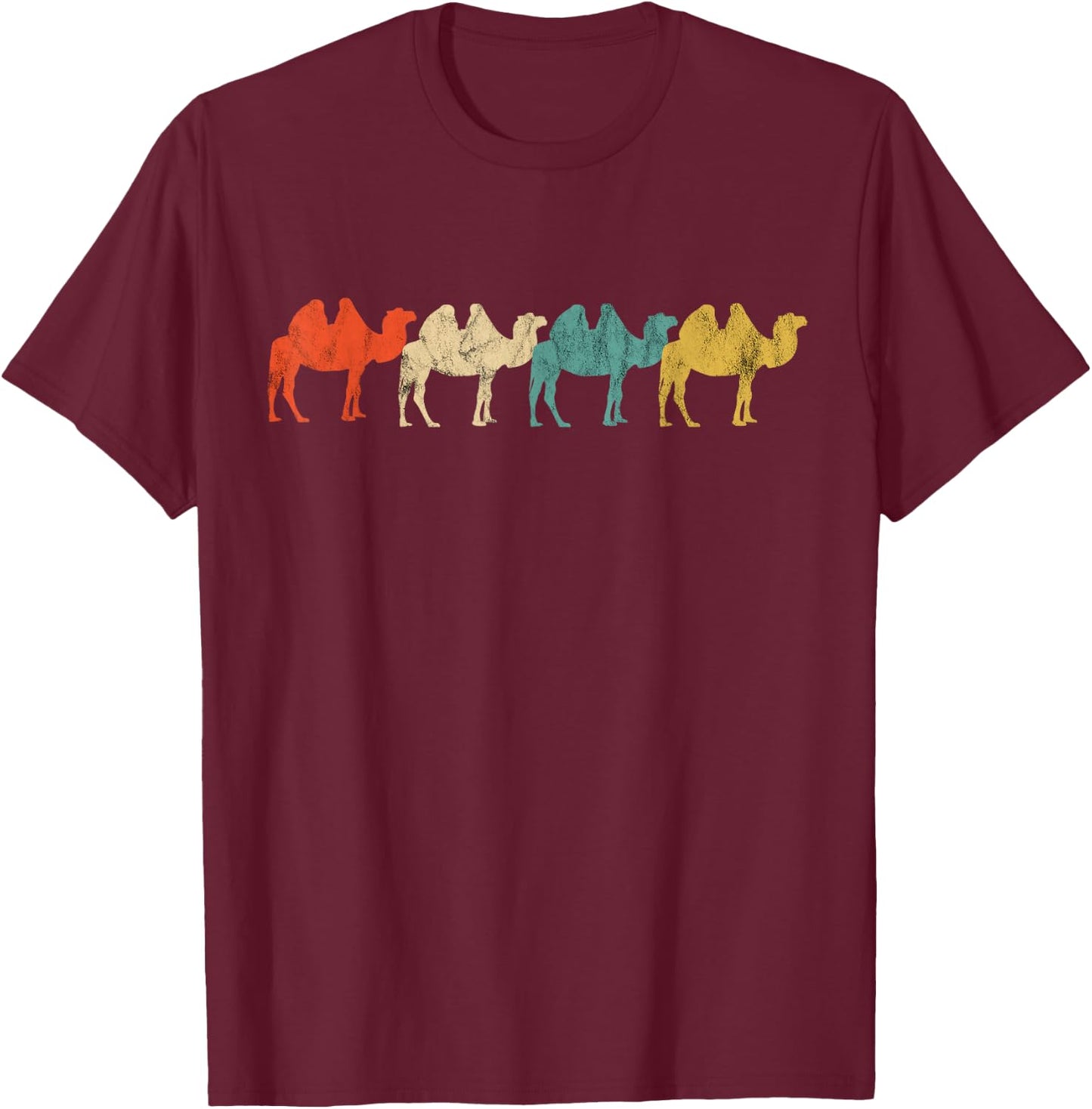Camel Train Caravan Arabian Camel Animal Desert T-Shirt - T-Shirt | Maroon