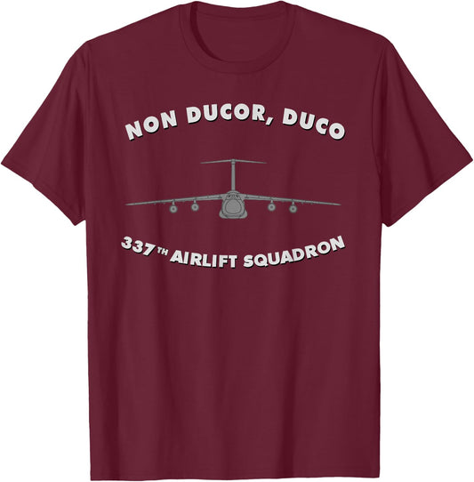 337th Airlift Squadron C-5 Galaxy T-Shirt - T-Shirt | Maroon