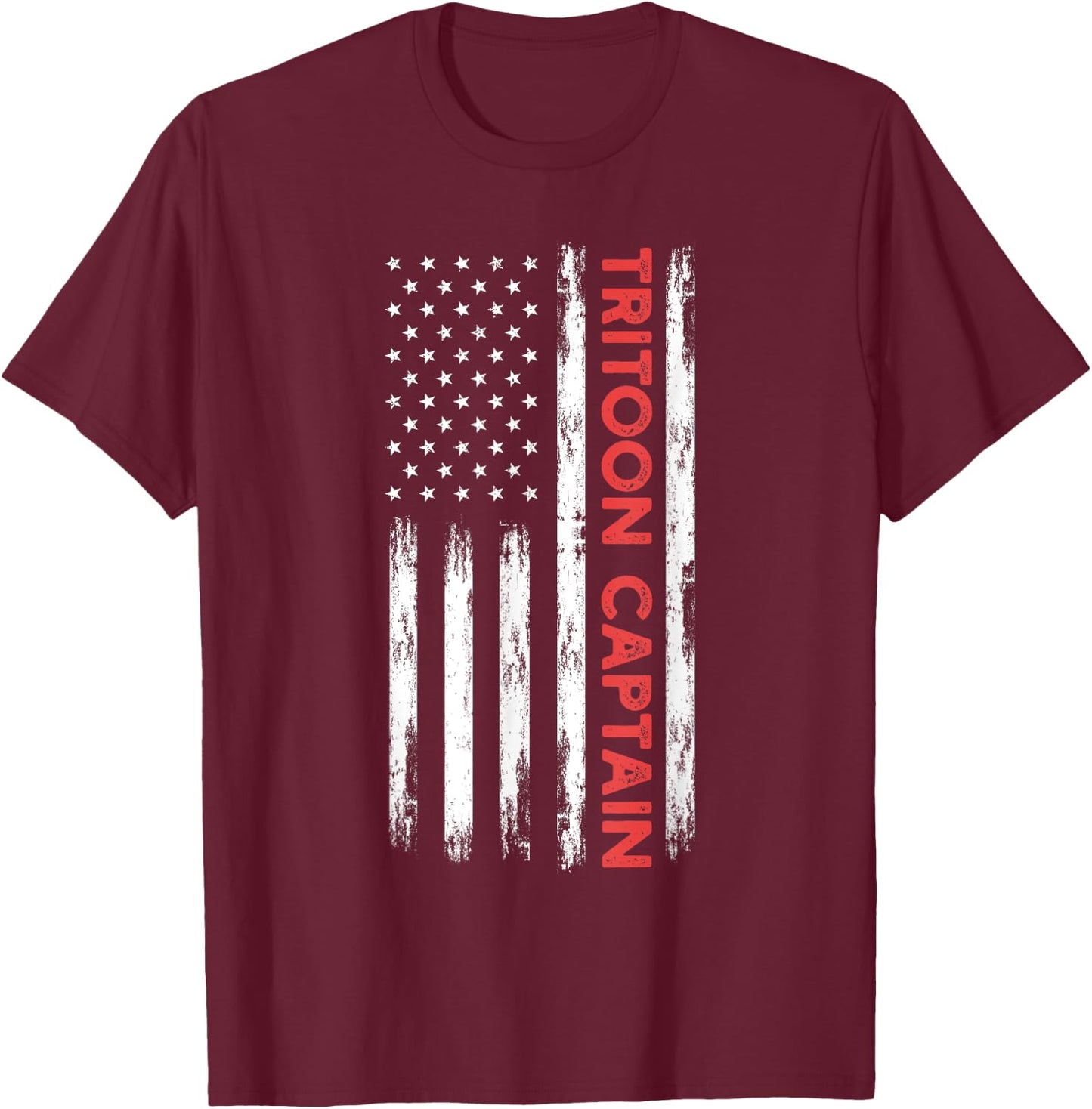 Tritoon Captain Patriotic Boat Captain And Boating Lover T-Shirt - T-Shirt | Maroon