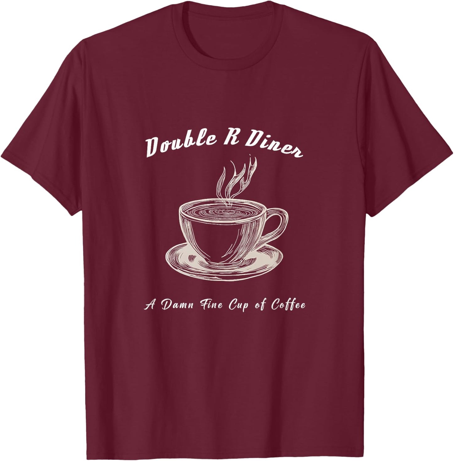 Double R Diner Peaks Fine Coffee Art T-Shirt - T-Shirt | Maroon