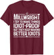 Funny Millwright Art Men Dad Millwright Machinist Engineer T-Shirt - T-Shirt | Maroon
