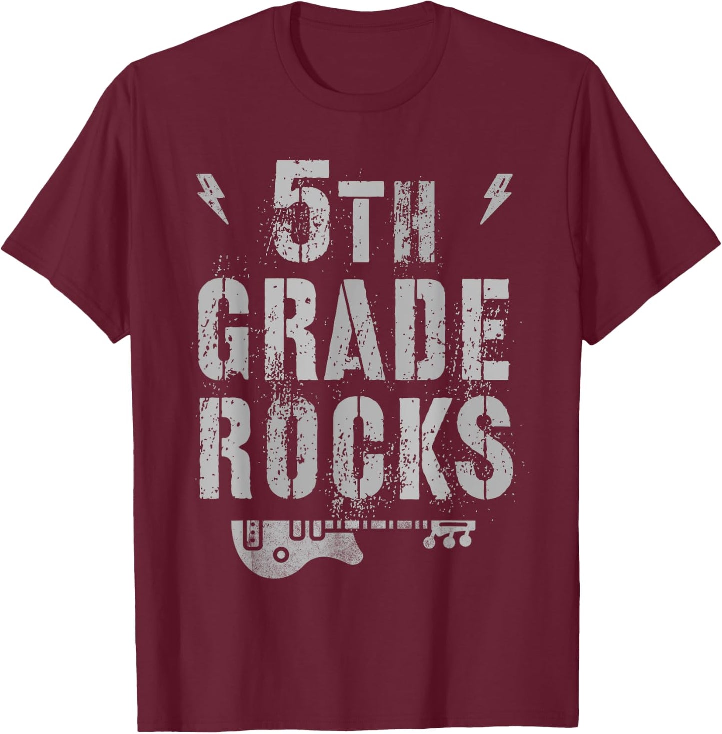 5th GRADE ROCKS Teacher FIFTH Grader Team Rock The Test Women Kids T-Shirt - T-Shirt | Maroon