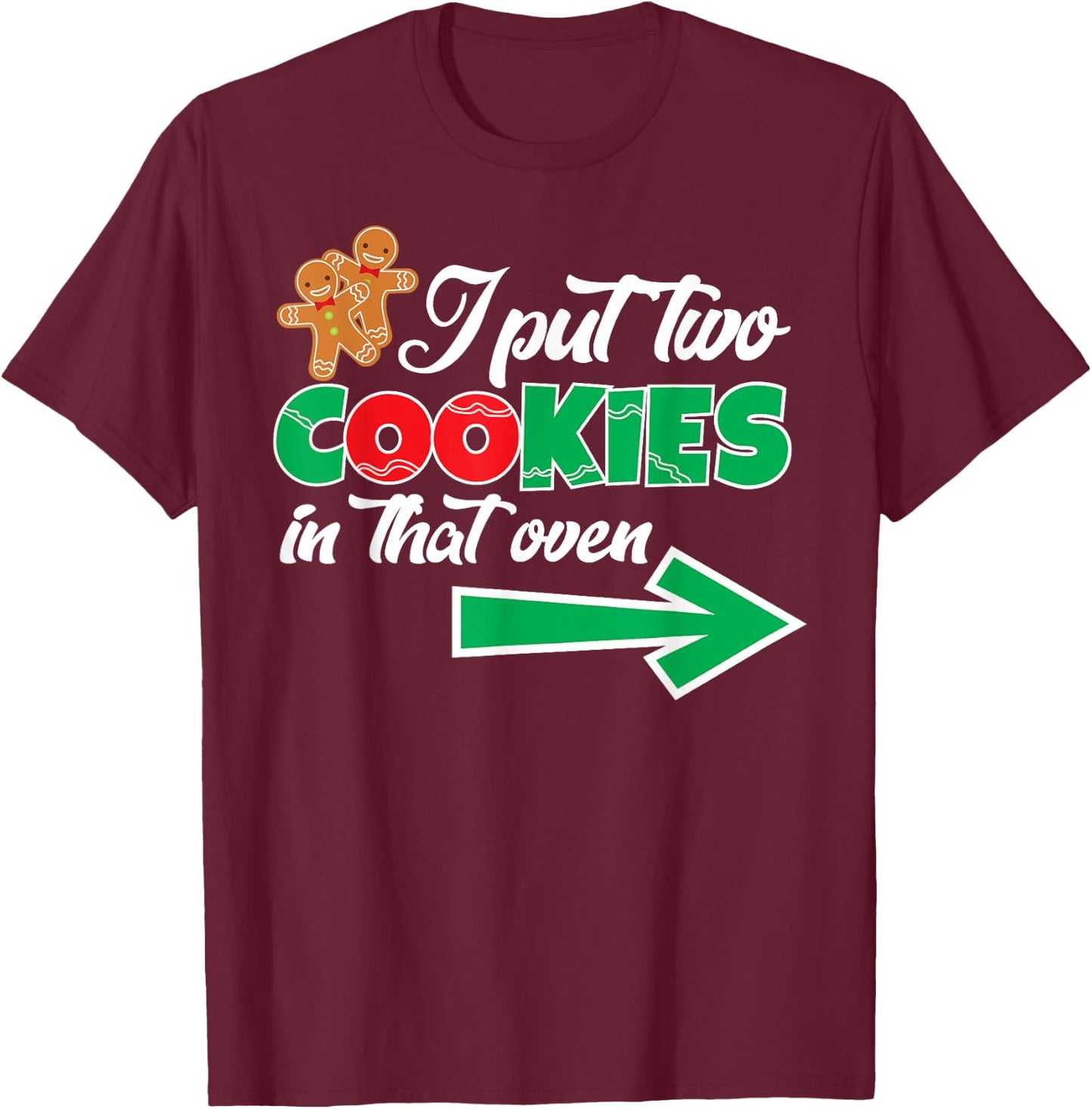 Christmas Twins Expecting Dad Pregnant Wife T-Shirt - T-Shirt | Maroon