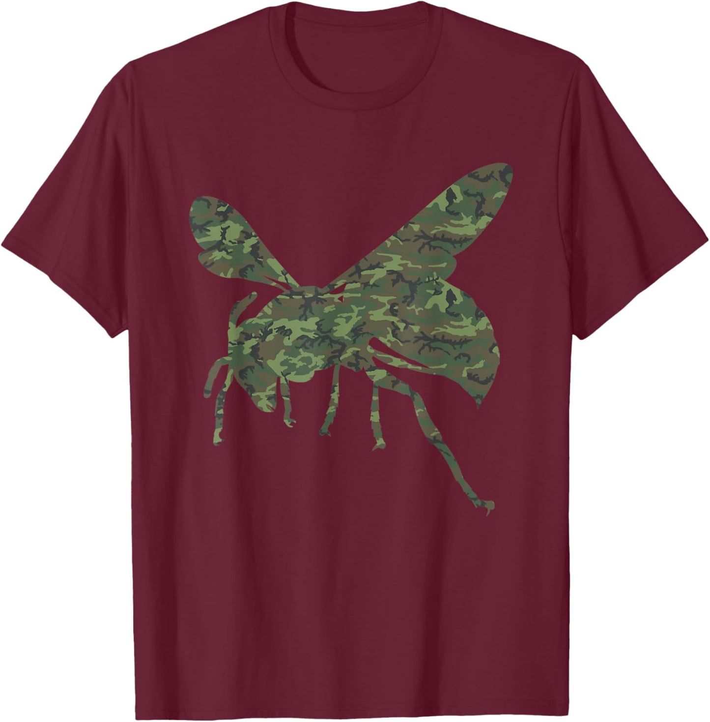 Military Hornet Camo Print US Insect Wasp Veteran Men Gift T-Shirt - T-Shirt | Maroon