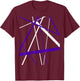 Seamless Abstract White and Lilac Strips Cut Out Pattern T-Shirt - T-Shirt | Maroon