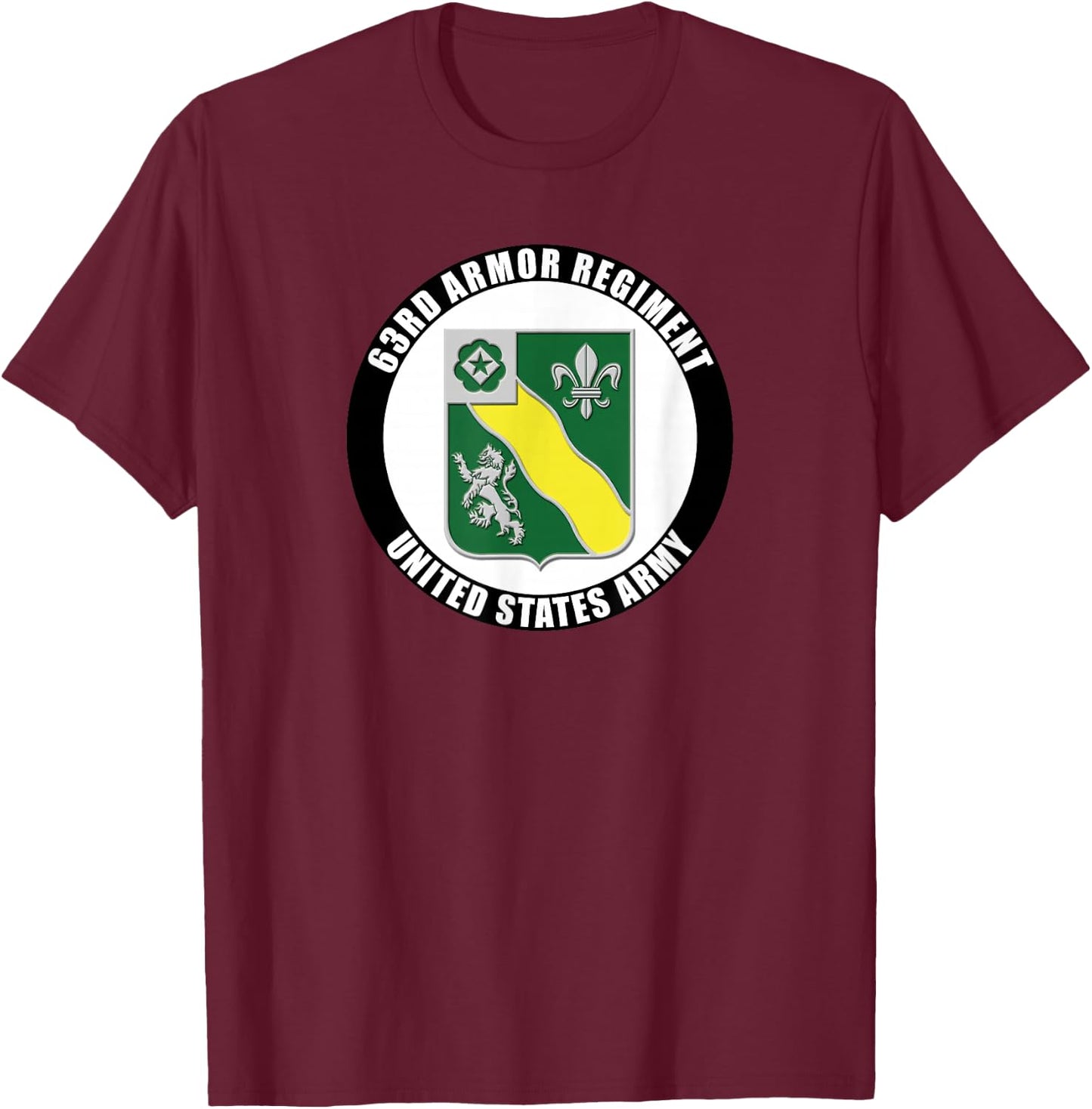 63rd Armor Regiment United States Army Veteran Military T-Shirt - T-Shirt | Maroon