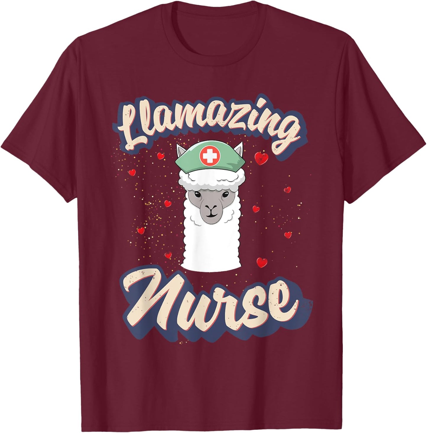 Retro Nurse Shirt Llamazing Nurse Funny Llama Nurse T-Shirt - T-Shirt | Maroon