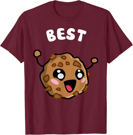Cookies And Milk - 1 Of 2 - Couple Matching - Best Friends T-Shirt - T-Shirt | Maroon