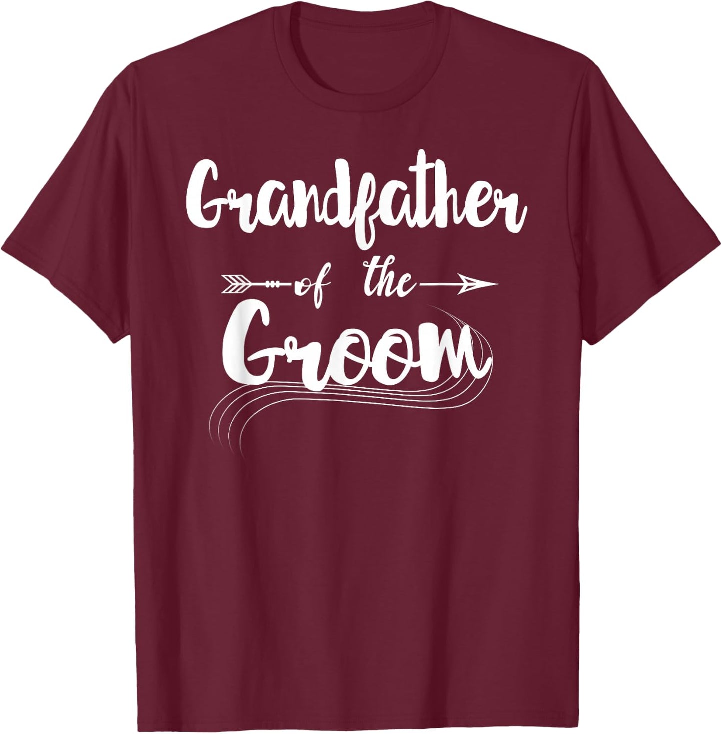 Grandfather of the Groom - Wedding Party T-Shirt - T-Shirt | Maroon