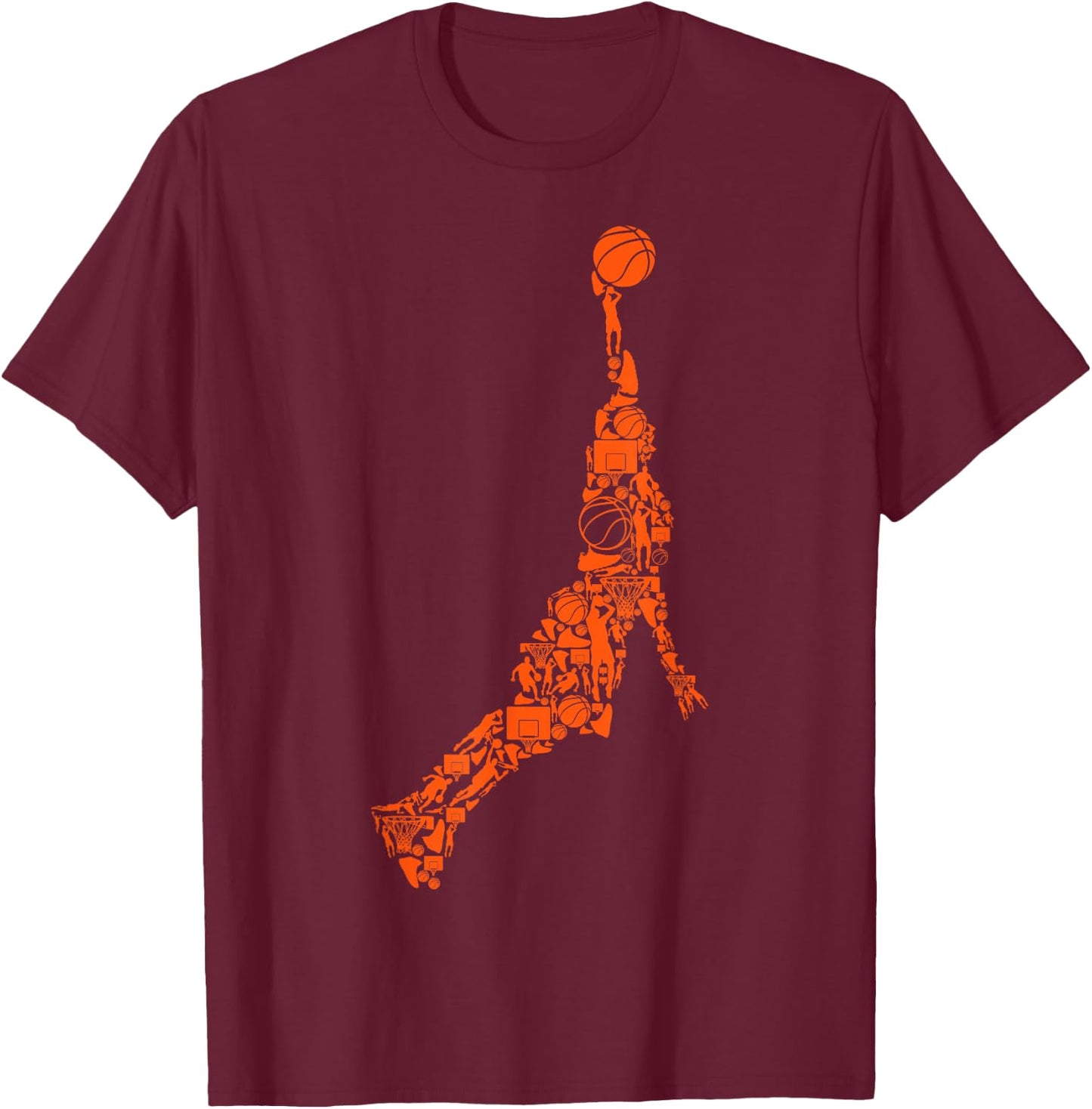 Basketball Basketball Boys Men Children T-Shirt - T-Shirt | Maroon