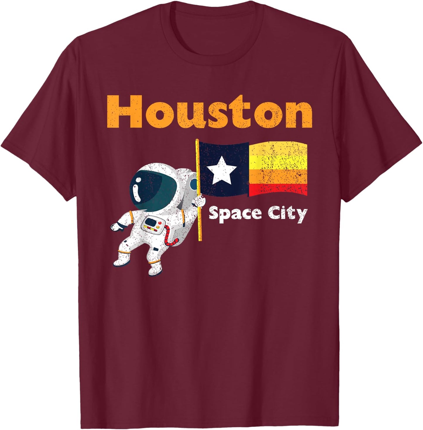 Houston Texas 1965 Space City Astronaut - Rocket Space T-Shirt - T-Shirt | Maroon