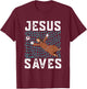 Jesus Saves I Christian Faith I Jesus Soccer Goalkeeper T-Shirt - T-Shirt | Maroon