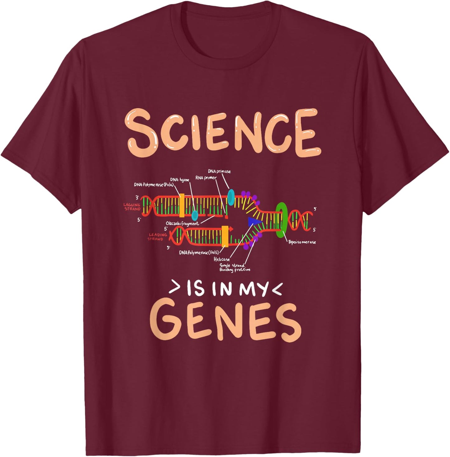 Science Is In My Genes Funny Genetics T-Shirt - T-Shirt | Maroon