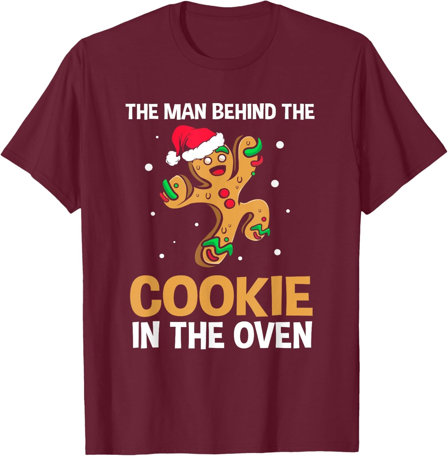 Funny Gingerbread Christmas Gender Reveal For Dad T-Shirt - T-Shirt | Maroon