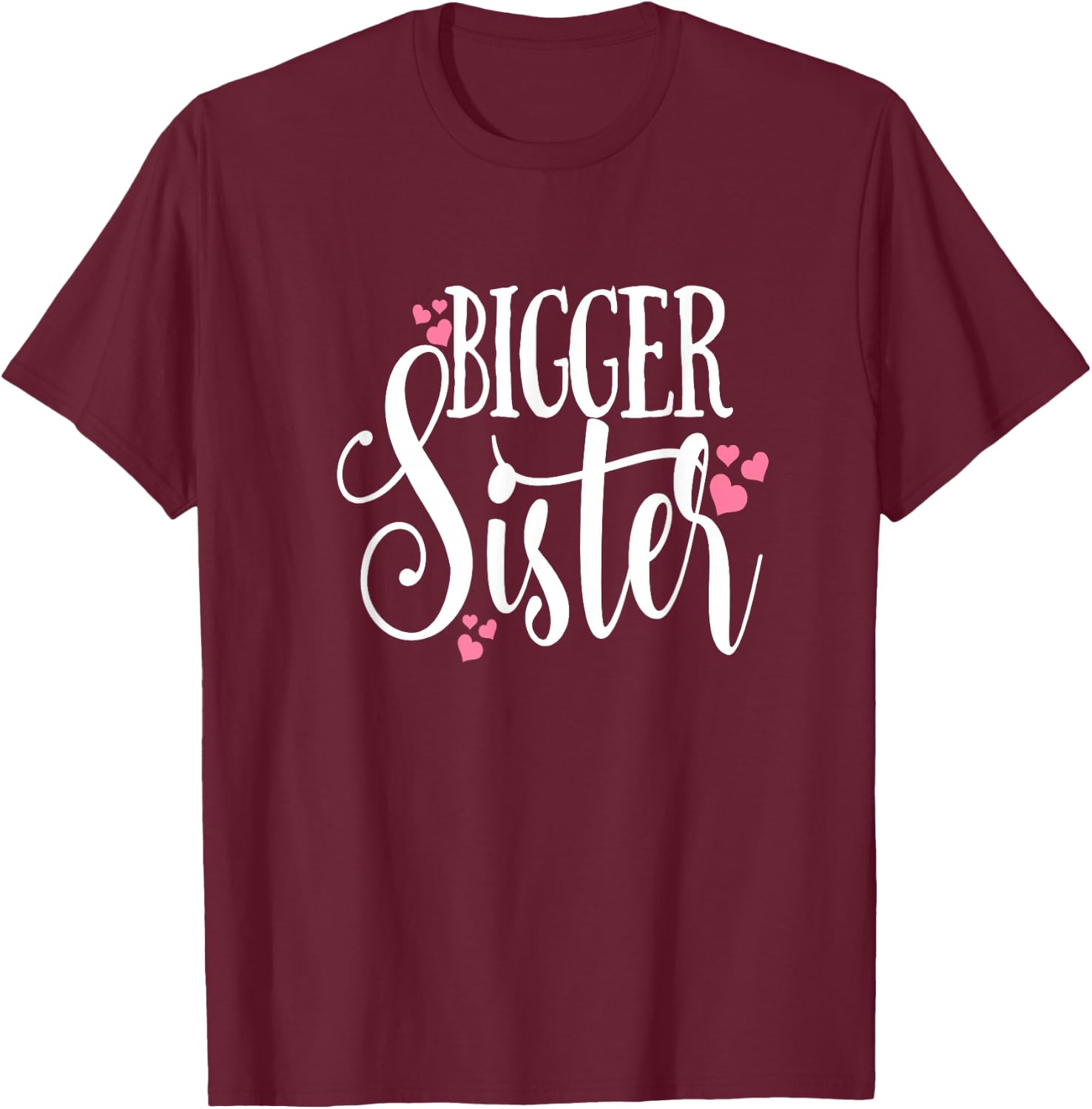Bigger Sister Shirt Family Tribe Matching Daughter Kids T-Shirt - T-Shirt | Maroon