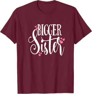 Bigger Sister Shirt Family Tribe Matching Daughter Kids T-Shirt - T-Shirt | Maroon