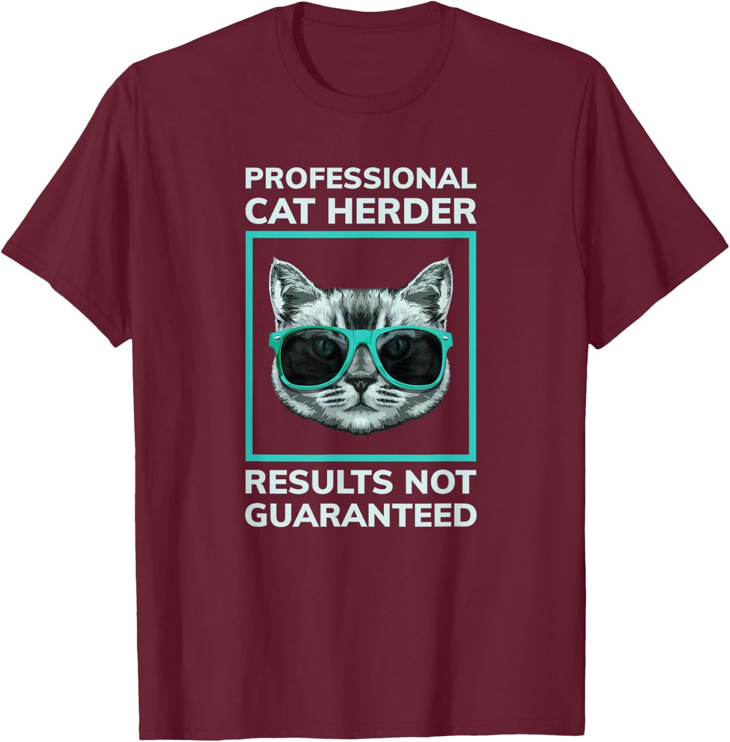 Funny Ideas For Cat Lovers by Wordmarked - Professional Cat Herder - Black, , Adult, Cat Lovers, Short Sleeve, Small T-Shirt - T-Shirt | Maroon