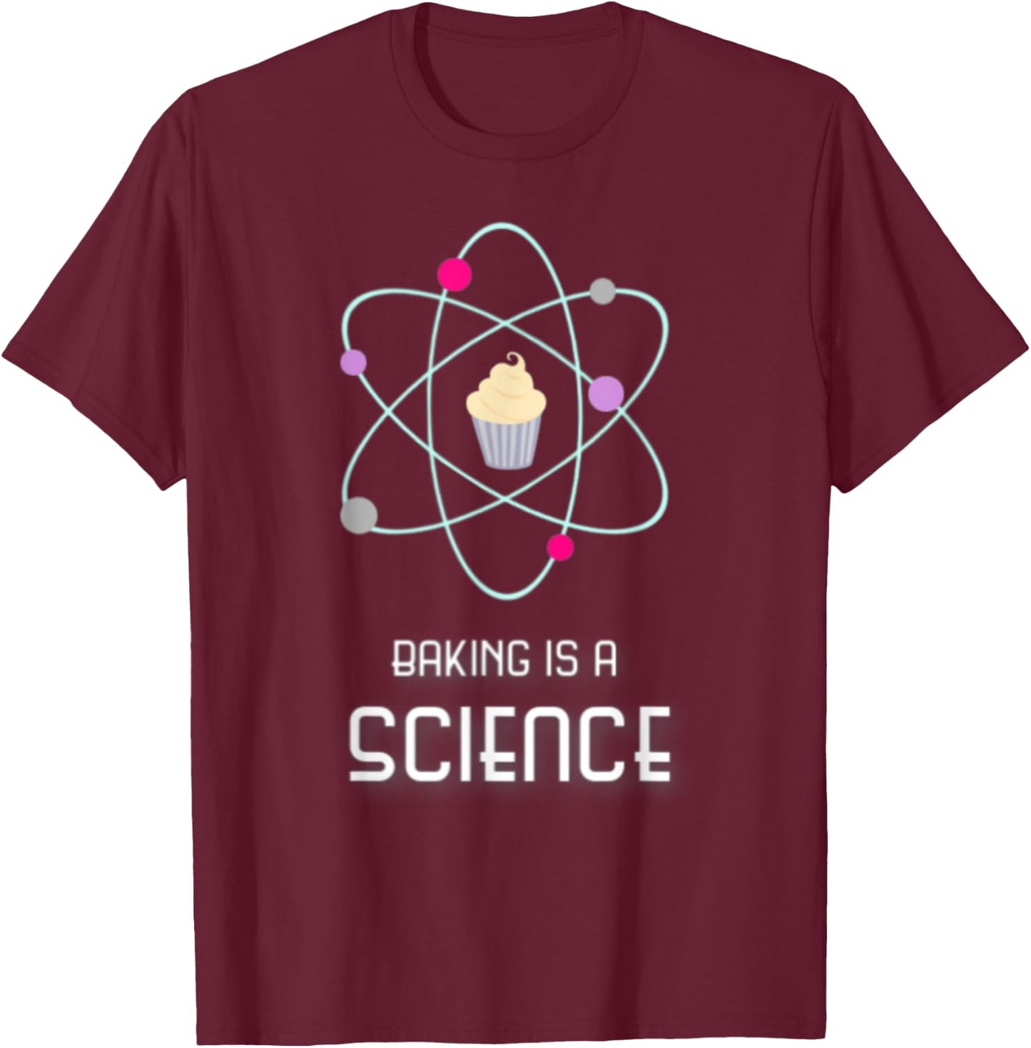 Baking is a Science Fun Graphic T-Shirt - T-Shirt | Maroon
