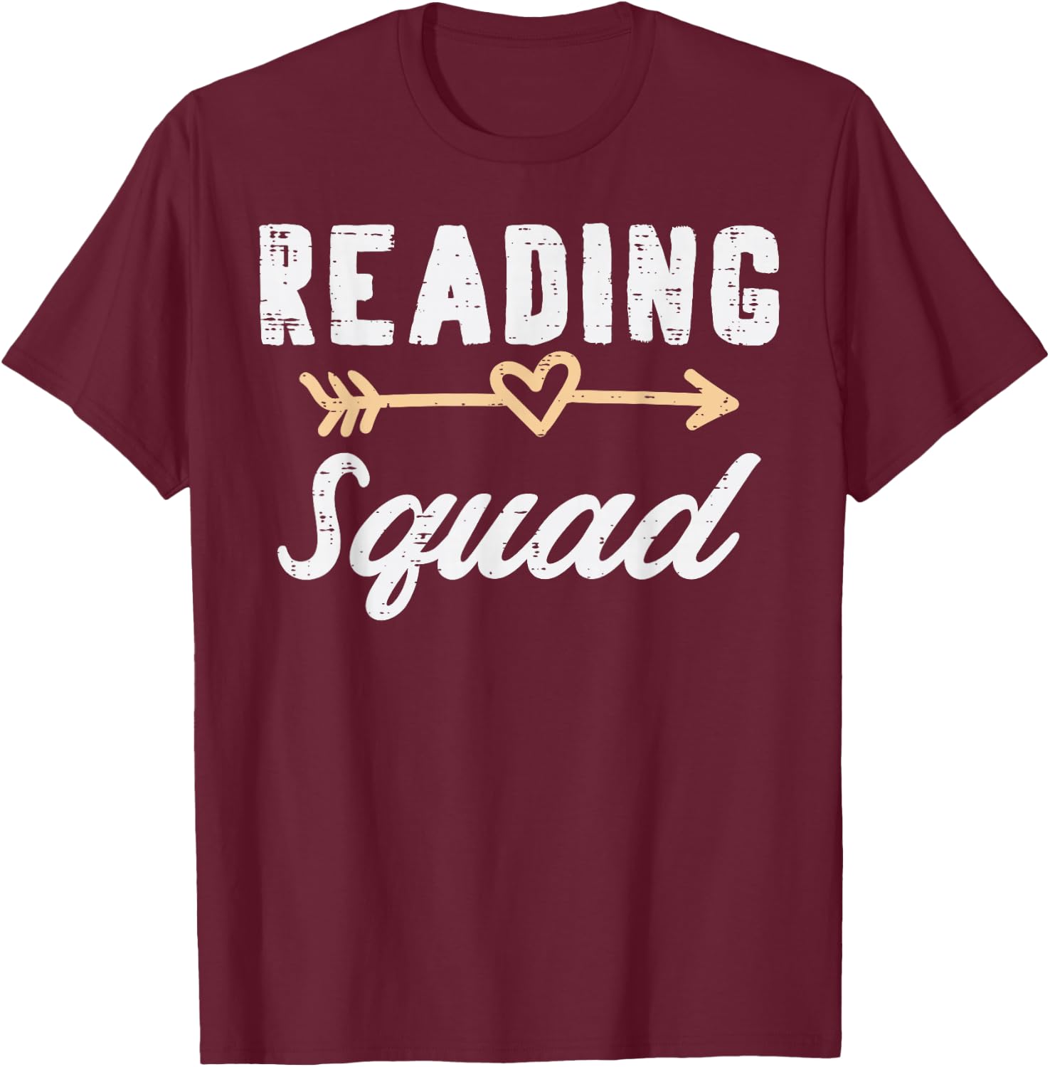 Reading Squad Funny Book Lover Bookworm Teacher Librarian T-Shirt - T-Shirt | Maroon