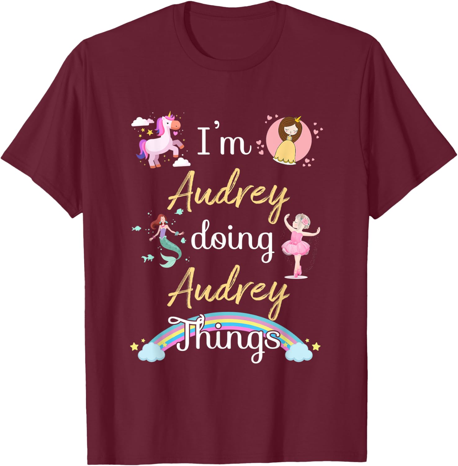 I'm AUDREY Doing AUDREY things Funny Name T-Shirt - T-Shirt | Maroon