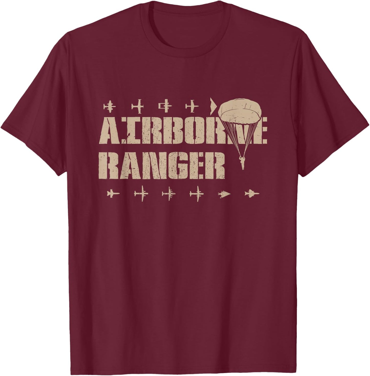 Airborne Ranger Paratrooper Army T-Shirt - T-Shirt | Maroon