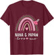 Nana and Papaw Love Me Girls Granddaughter Boho Rainbow T-Shirt - T-Shirt | Maroon